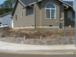 Commercial and Residential Stone Retaining Walls MAK Landscape Hardscape Construction Corvallis Albany Salem Portland Oregon